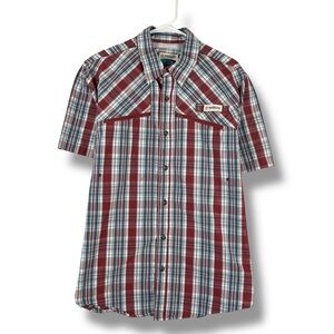 Magellan Outdoors Shirt Mens M Medium Madras Plaid Vented Fishing Shirt